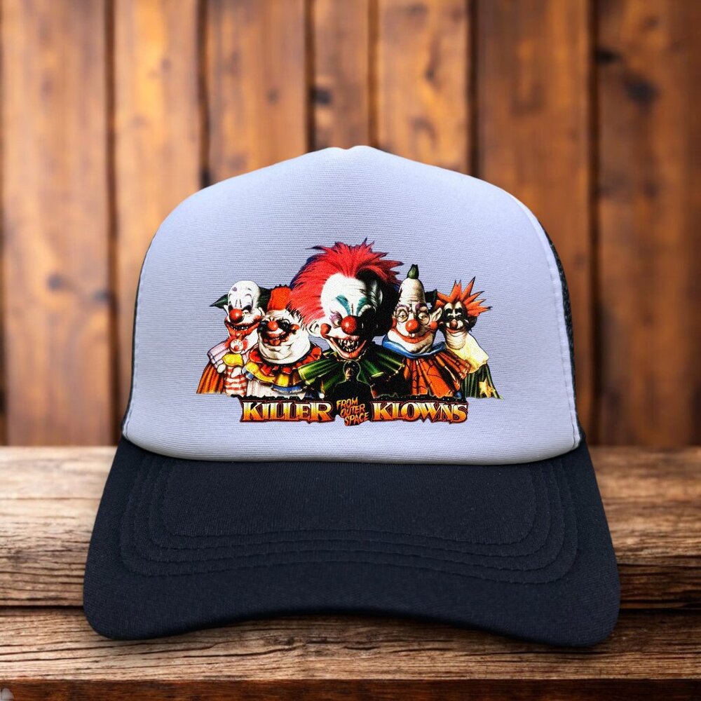 Killer Klowns From Outer Space Mens Trucker Hat Black Snapback Cult Horror Cap